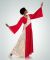 Body Wrappers Adult Asymmetrical Bell Sleeve Dress- 630