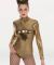 Body Wrappers Child Liquid Lamé Mock Neck Long Sleeve Leotard- 4304