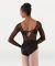 Body Wrappers Child Fine Mesh Stripe Long Sleeve Leotard- P1233C