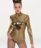 Body Wrappers Child Liquid Lamé Mock Neck Long Sleeve Leotard- 4304