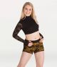 Body Wrappers Adult Zip Front Crop Mock Neck Jacket With Lace Back & Sleeves- K419