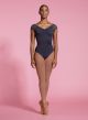 Mirella Adult Seville Mesh Cap Sleeve Leotard- M5096LM