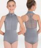 Body Wrappers Child Power Mesh Zip Front Leotard-P1002C