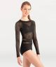 Body Wrappers Adult Open Mesh Long Sleeve Crop Pullover- P1165