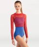 Body Wrappers Child Open Mesh Long Sleeve Crop Pullover- P1165