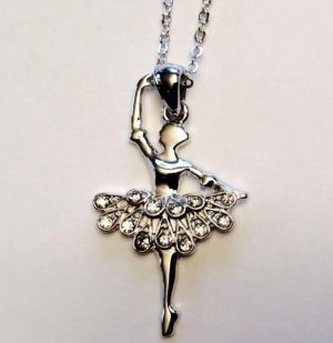Thrive Rhinestone Ballet Necklace- N12818