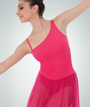 Body Wrappers Child Asymmetrical Chiffon Cowl Back Dress- 3997