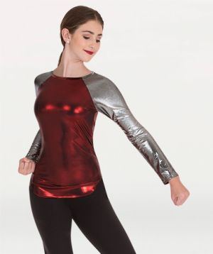 Body Wrappers Child Liquid Lamé Two-Toned Pullover- 4300