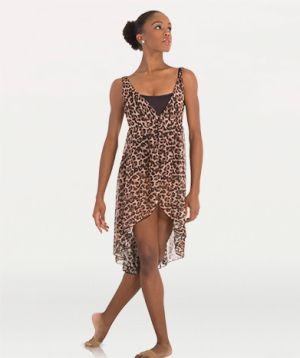Body Wrappers Adult Metallic Chiffon Hi-Lo Dance Dress- K272