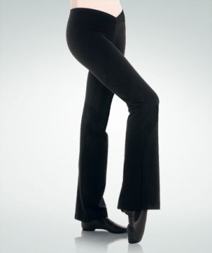 NWT Motion Wear 7152 Antron Nylon Wide Leg Jazz Pants Black Medium Ladies 