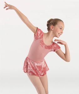 Body Wrappers Child Extended Shoulder Skirted Leotard Dress- 2415