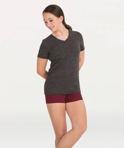 Body Wrappers Adult V-Neck Knobby Knit Short Sleeve Tee- 405