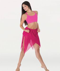 Body Wrappers Adult Sparkly Mesh Cross-Over Side Drape Skirt- 5020