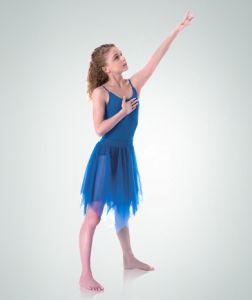 Body Wrappers Child Uneven Hem Double Layer Chiffon Skirt- 0539