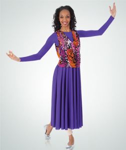 Body Wrappers Adult Praise Accents Print Vest- 6582