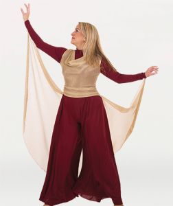 Body Wrappers Adult Micro Pleated Metallic Pullover- 681