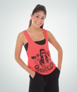 Body Wrappers Adult Dance Trends Racerback Screenprint Tee- 8553