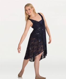 Body Wrappers Adult Sequin Lace Hi-Lo Dance Dress- K270