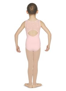 Bloch Child Gathered Front Heart Flock Open Back Tank Leotard- M449C