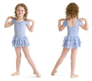 Mirella Child Cap Sleeve Layered Dress Leotard- M544C 