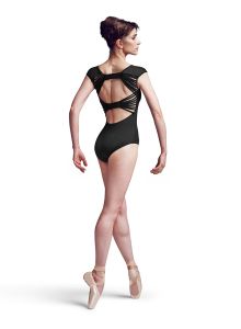 Mirella  Adult Twin Plait Back Bow Cap Sleeve Leotard- MJ7178