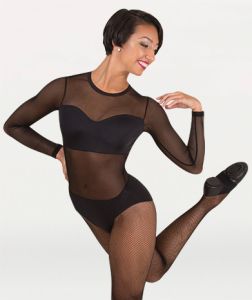 Body Wrappers Child Competition Leotard With Power Mesh Body & Sleeves- NL100