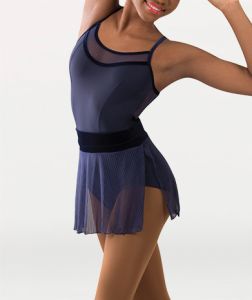 Body Wrappers Adult Fine Mesh Stripe Skirt- P1236