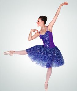 Body Wrappers Adult Knee Length Glitter Scroll Tutu- TP724