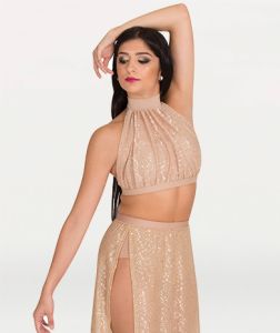 Body Wrappers Child Twinkle Mock Neck Halter Bra- TW300